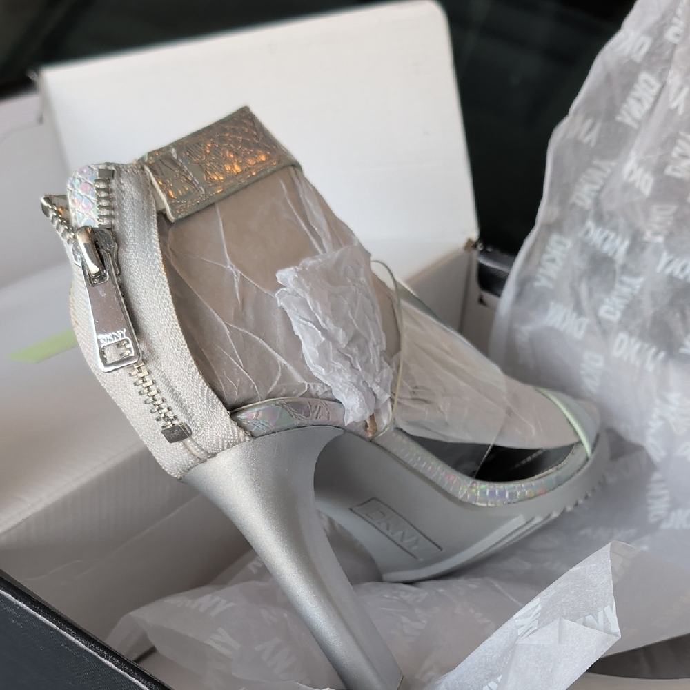 DKNY Silver Holographic Heels - Picture 2 of 6